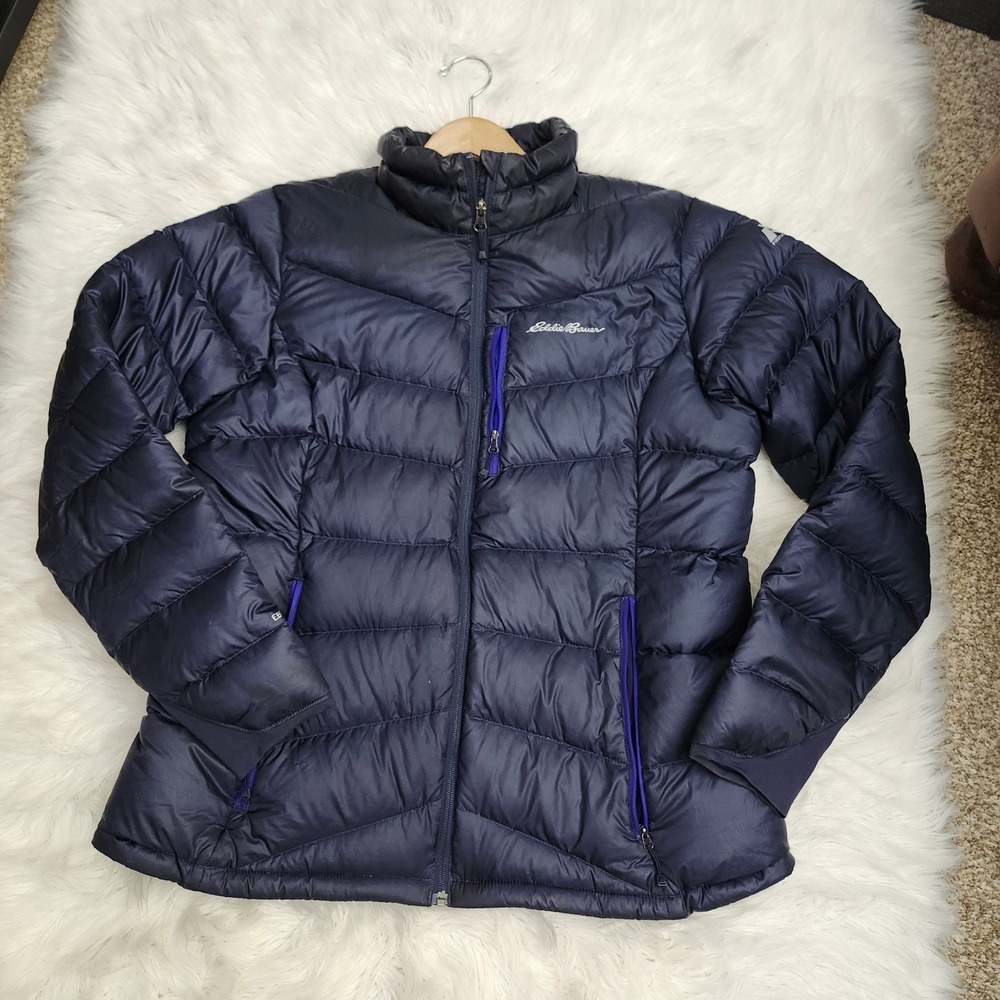 Eddie Bauer First Ascent Pertex EB800 Goose Down Jacket Womens TXL Navy Blue